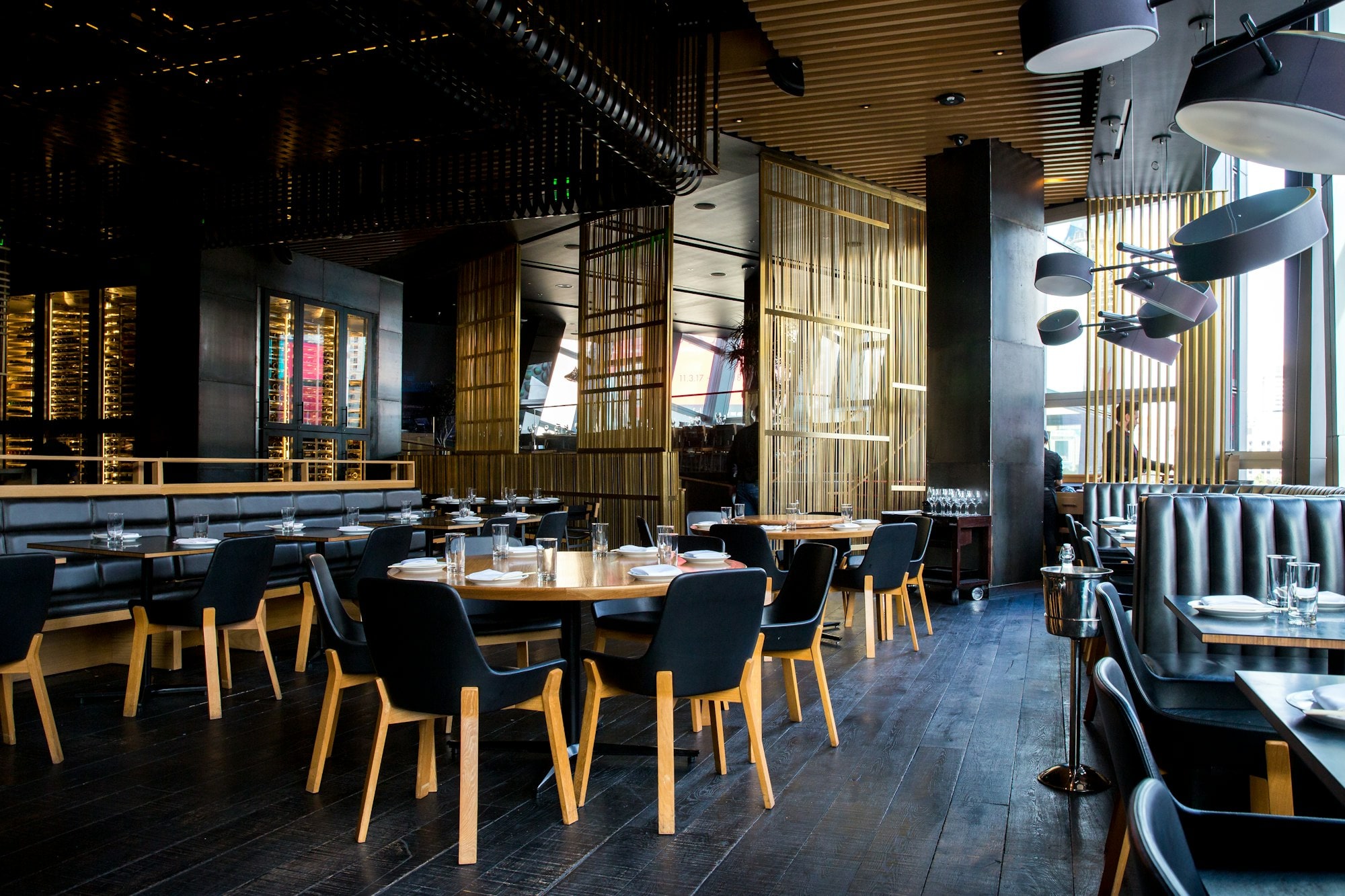 The dining room at Clay & Ember before service